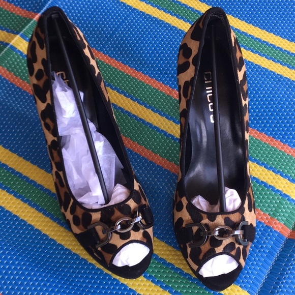 Chico's CalfHair Black/CheetahPrintHeels PumpsShoe - Picture 2 of 7